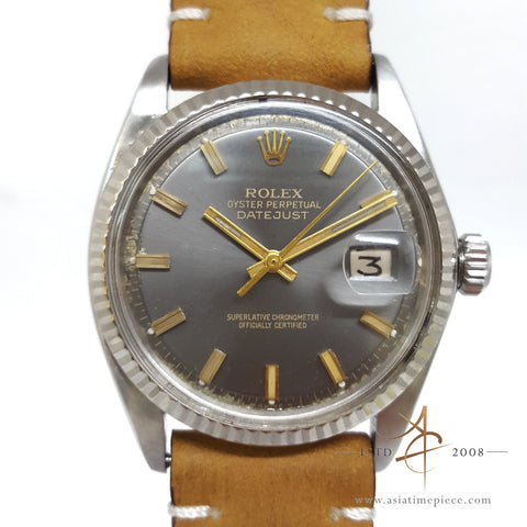 RARE Grey Rolex Wide Boy Dial Ref 1601 Vintage Watch (Year 1970)