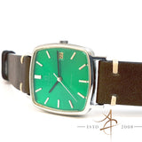 Omega Vintage Geneve Custom Green Sunburst Dial Automatic