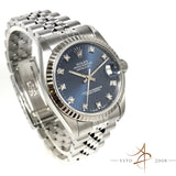 Rolex Midsize Datejust Ref 68274 Sunburst Blue Diamond Dial (Year 1996)
