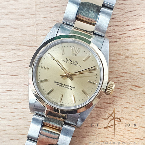 Rolex Oyster Perpetual 31 Ref 67483 Midsize Champagne Dial Oyster Bracelet (1990)