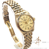 [Rare] Rolex Lady Datejust 69178 Linen Dial in 18K Gold Jubilee Bracelet Vintage Watch (1984)