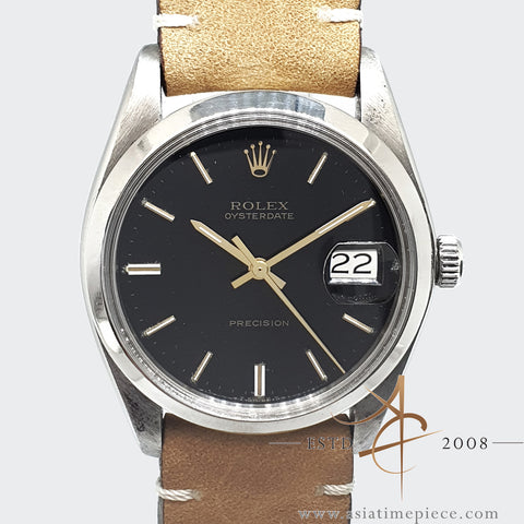 Rolex Oysterdate Precision 6694 Black Dial Vintage Watch (1982)