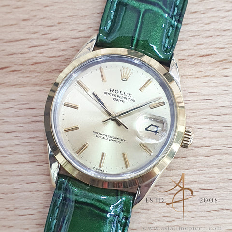 Rolex Date 1550 in 14k Gold Shell Automatic Vintage Watch (1973)