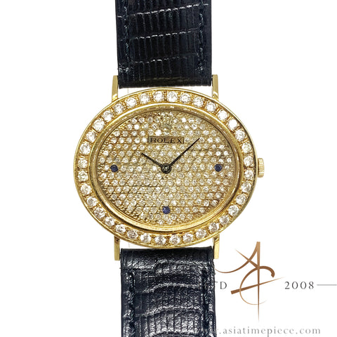 Rolex Cellini Ref 4081 Custom Diamond 18k Gold