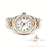 Rolex Datejust 31 Midsize Ref 68273 White Roman Dial Full Set (1990)