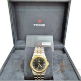 New Tudor Royal 34 Ref 28403 Black Roman Dial in 18K Gold & Steel Bracelet (2021)