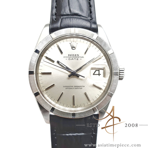 Rolex Date Ref 1501 Engine Turned Bezel Vintage Watch (1968)