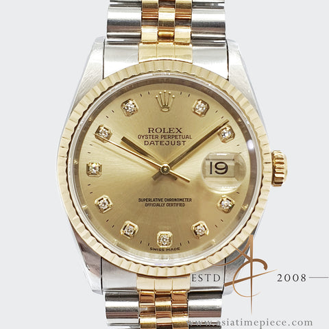 Rolex Datejust 16233 Champagne Diamond Dial (1995)