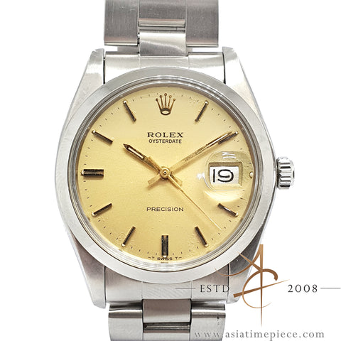 Rolex Precision 6694 Oystersteel 34 Champagne Dial Vintage Watch (1982)