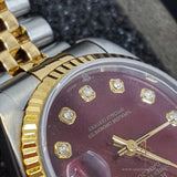 Rolex 68273 Red Dial Diamond Vintage Watch (Year 1993)