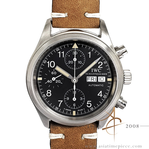 IWC 3706 Flieger Chronograph Day Date Tritium Black Dial