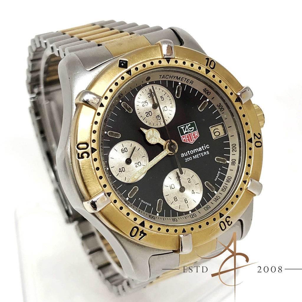 Tag Heuer Automatic Chronograph 200m Ref 765.406 Gold Steel Watch