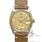 Rolex Datejust 1601 Champagne Linen Dial Vintage Watch (1977)