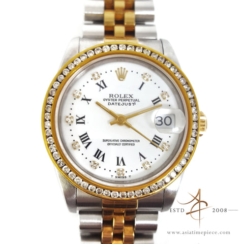 Rolex Diamond Dial Oyster Perpetual Datejust 68273 Midsize Watch (Year 1994)