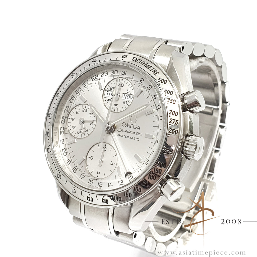 omega speedmaster day date silver