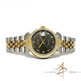Rolex Oyster Perpetual Datejust Ref 68273 Monogram Dial Gold Steel Watch (Year 1991)