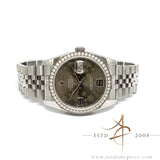 Rolex Datejust 116244 Rhodium Floral Motif Diamond Bezel