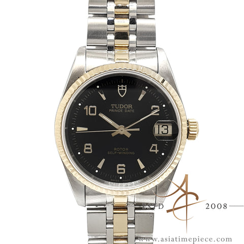 Tudor Prince Date Ref 72033 Black Arabic Dial Midsize (2000)