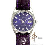 Rolex Precision 6694 Custom Sunburst Purple Dial Vintage Watch (1962)