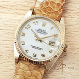 Rolex Datejust 16018 White Computer Arabic Dial 18k Vintage Watch (1979)