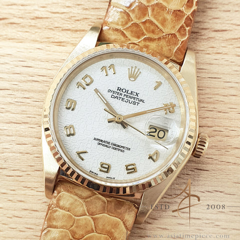 Rolex Datejust 16018 White Computer Arabic Dial 18k Vintage Watch (1979)
