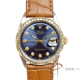 Rolex Oyster Perpetual Datejust Ref 1601 Custom Diamond Dial Bezel (Year 1974)