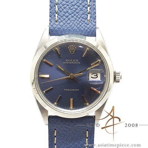 Rolex Precision 6694 Blue Dial Vintage Watch (1969)