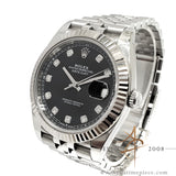 Full Set Rolex Datejust 41 Ref 126334 Black Diamond Dial on Jubilee Bracelet (2021)