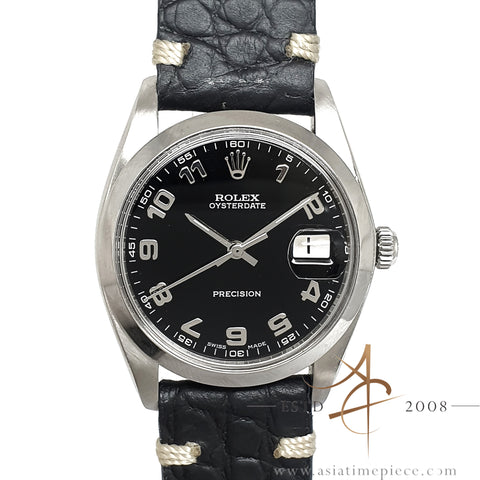 Rolex Precision 6694 Custom Black Arabic Dial Vintage Watch (1982)