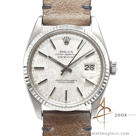Rolex Datejust Ref 16014 Silver Linen Dial Vintage Watch (1978)