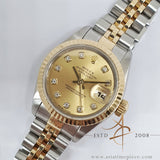Rolex Datejust Lady 69173 Champagne Diamond Dial No Pinhole (1996)