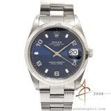 Rolex Oyster Date 15200 Arabic Blue Dial Oyster Bracelet (Year 2000)