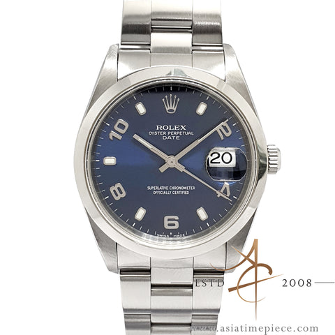 Rolex Oyster Date 15200 Arabic Blue Dial Oyster Bracelet (Year 2000)