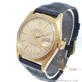 Rolex Datejust Ref 6605 Tropical Salmon Dial 18K Gold Vintage Watch (1959)