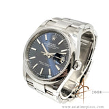 Rolex Datejust 36 Sunray Sunburst Blue Dial Oystersteel 2020 Full Set