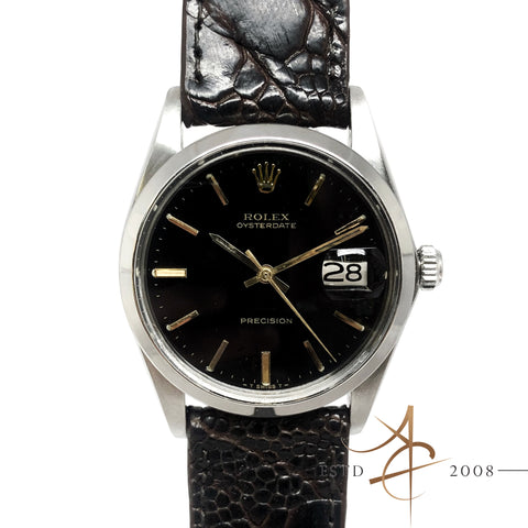 Rolex Oysterdate Precision Ref 6694 Black Dial Vintage Watch (Year 1966)