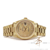 Rolex 18038 Day-Date President 18K Gold Diamond Baguette Dial (1981)