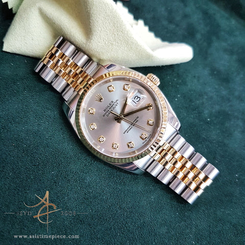 Rare Grey Rolex Datejust 36 Diamonds Ref 116233 (Year 2006)