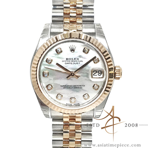 Rolex Datejust 31 Midsize 178271 Everose Diamond Mother of Pearl (2018)