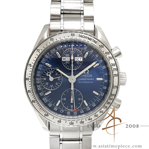 Omega Speedmaster Triple Date 35233000 Blue Dial
