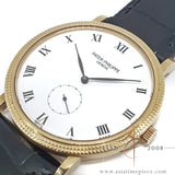 Patek Philippe Calatrava Ref 3919 White Roman Dial In 18k Gold 1990s