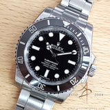 Full Set Rolex Submariner No Date 114060 Black Ceramic in Oystersteel (2018)
