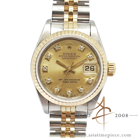 Rolex Lady Datejust 69173 Champagne Diamond Dial (1990)