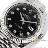 Full Set Rolex Datejust 41 Ref 126334 Black Diamond Dial on Jubilee Bracelet (2021)