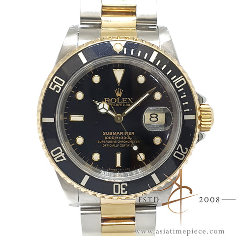 Rolex Submariner Date 16613 Black Tritium Dial 18k Yellow Gold (1990)