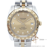 Tudor Classic Date 21013 Diamond Set Champagne Dial