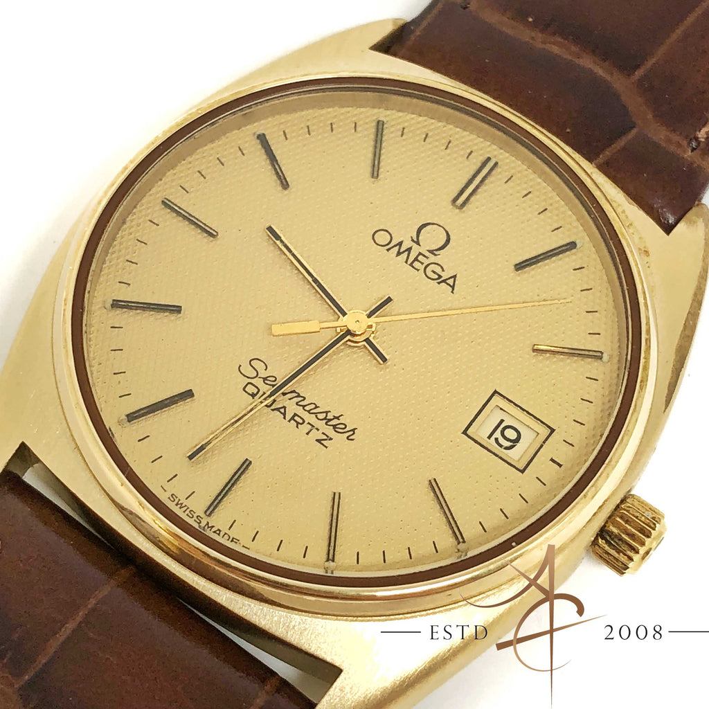 Omega seamaster quartz outlet vintage gold