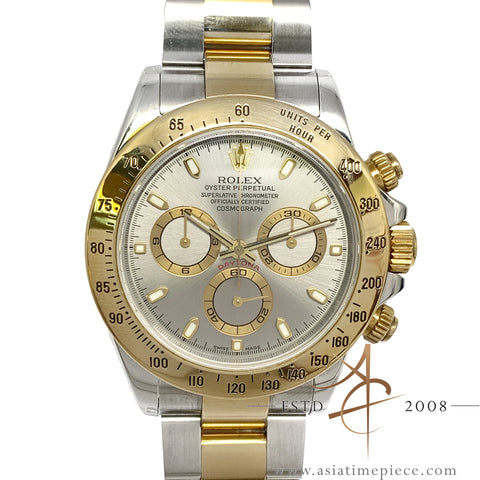 Rolex Daytona Cosmograph 116523 Two Tone Grey Sunburst w Cert (2001)