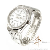 Rolex Date 15210 White Roman Dial Engine-turn Bezel (1999)