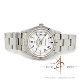 Rolex Date 15210 White Roman Dial Engine-turn Bezel (1999)